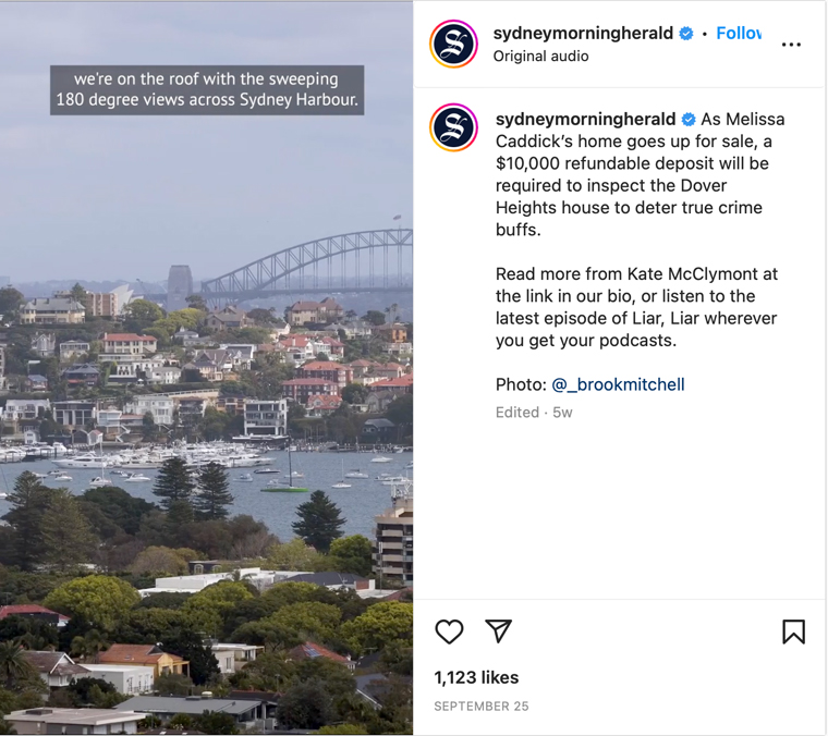 Instagram Reels are also seeing tremendous growth for The Sydney Morning Herald and The Age.