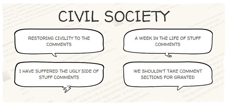 The Civil Society project at Fairfax New Zealand's Stuff encourages reader engagement and debate in a respectful environment.