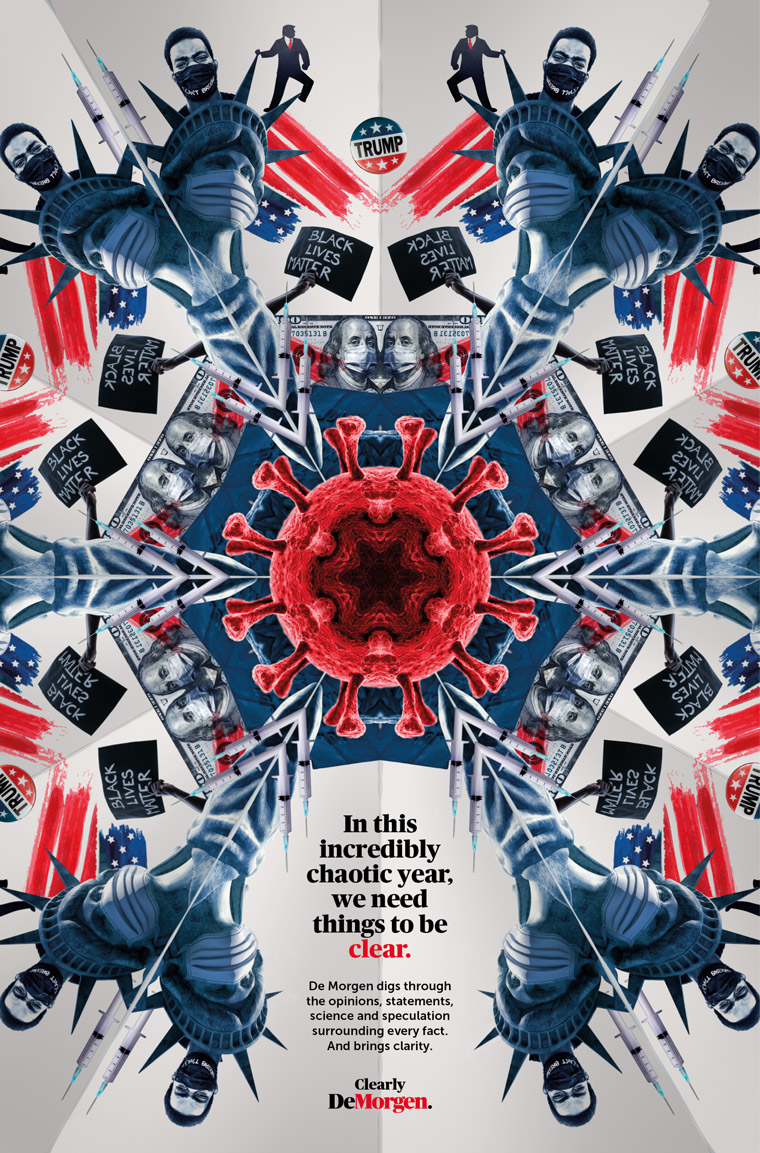 An innovative visual approach helped De Morgen highlight the most important topics of the year.