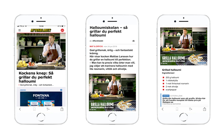 The news media and grocery companies have teamed up to reach a common audience.
